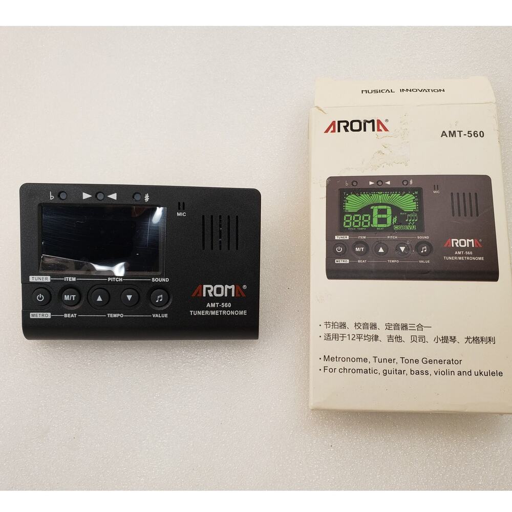 Aroma AMT-560 3-in-1 Digital Tuner, Metronome & Tone Generator (Black)